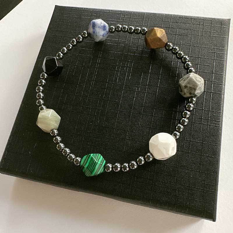 Wholesale Starry sky galaxy bracelet volcanic stone lapis lazuli eight galaxies bracelet